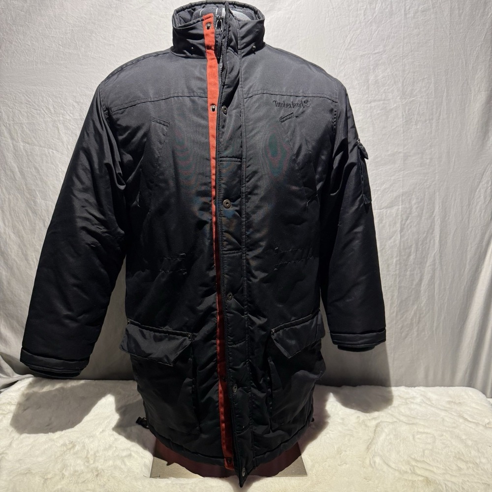 Timberland Weathergear Men's Black Goose Down Filled Puffer Jacket Parka XL‎